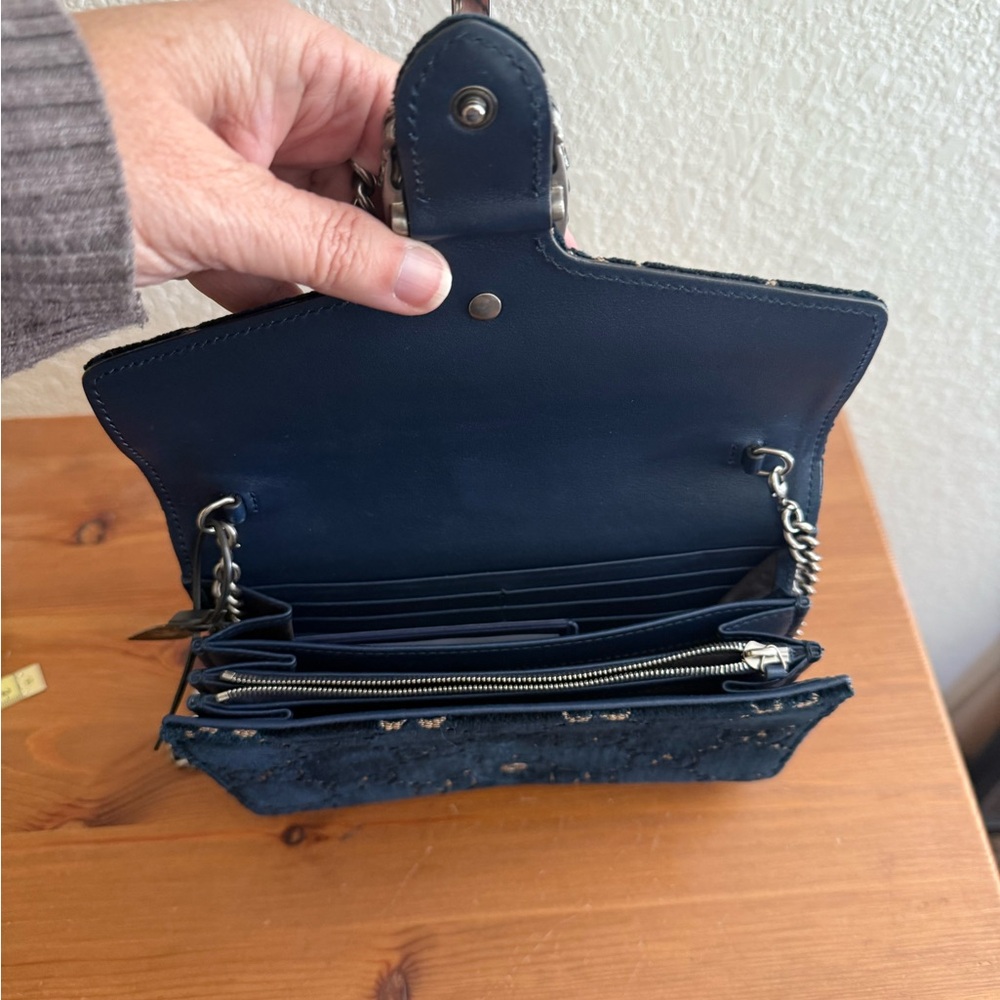 Authentic Gucci GG Navy Blue Velvet Dionysus Shoulder Crossbody wCOA Excellent - Picture 5 of 12